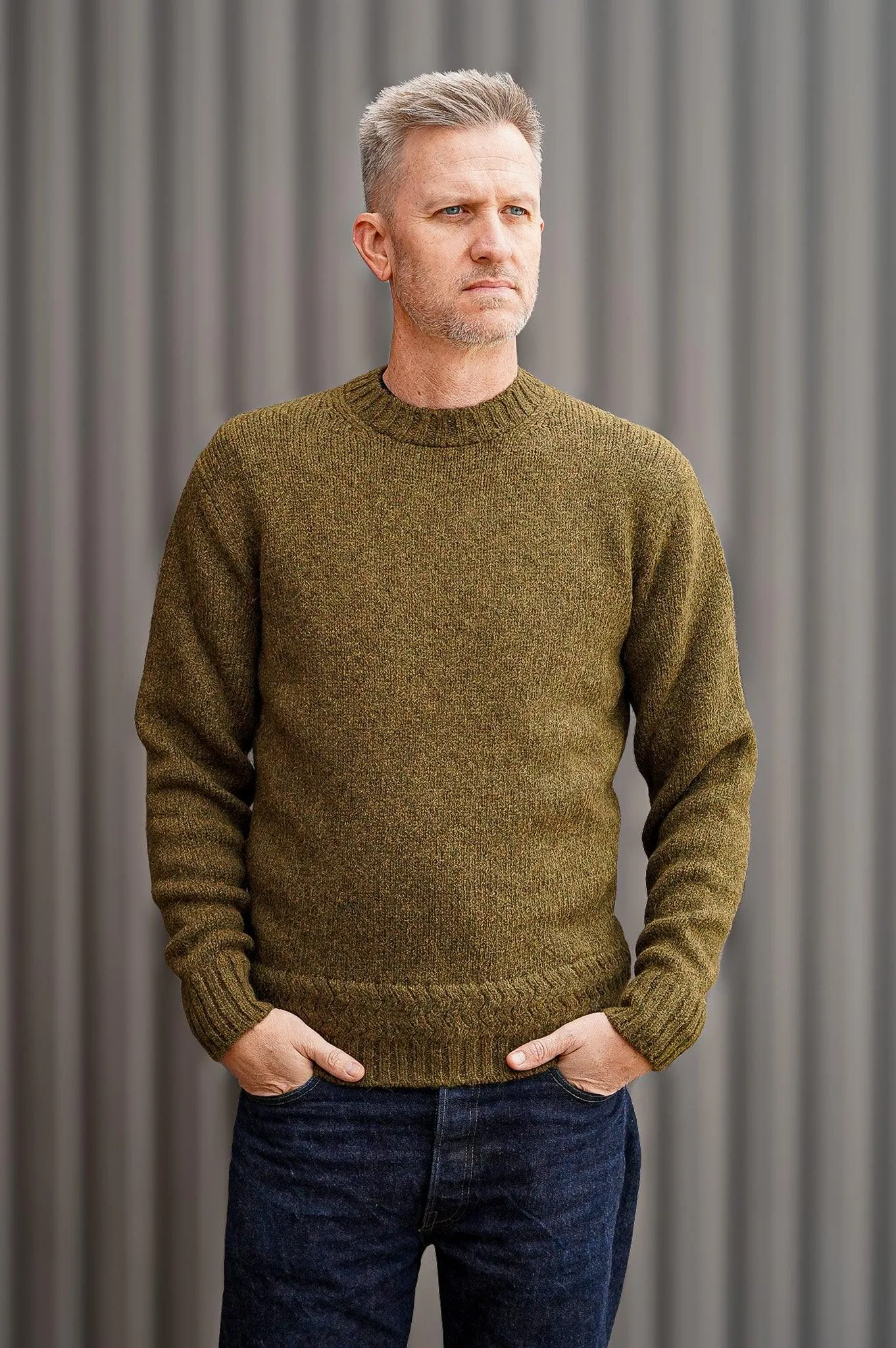 3sixteen Alpaca Crewneck Sweater - Forest