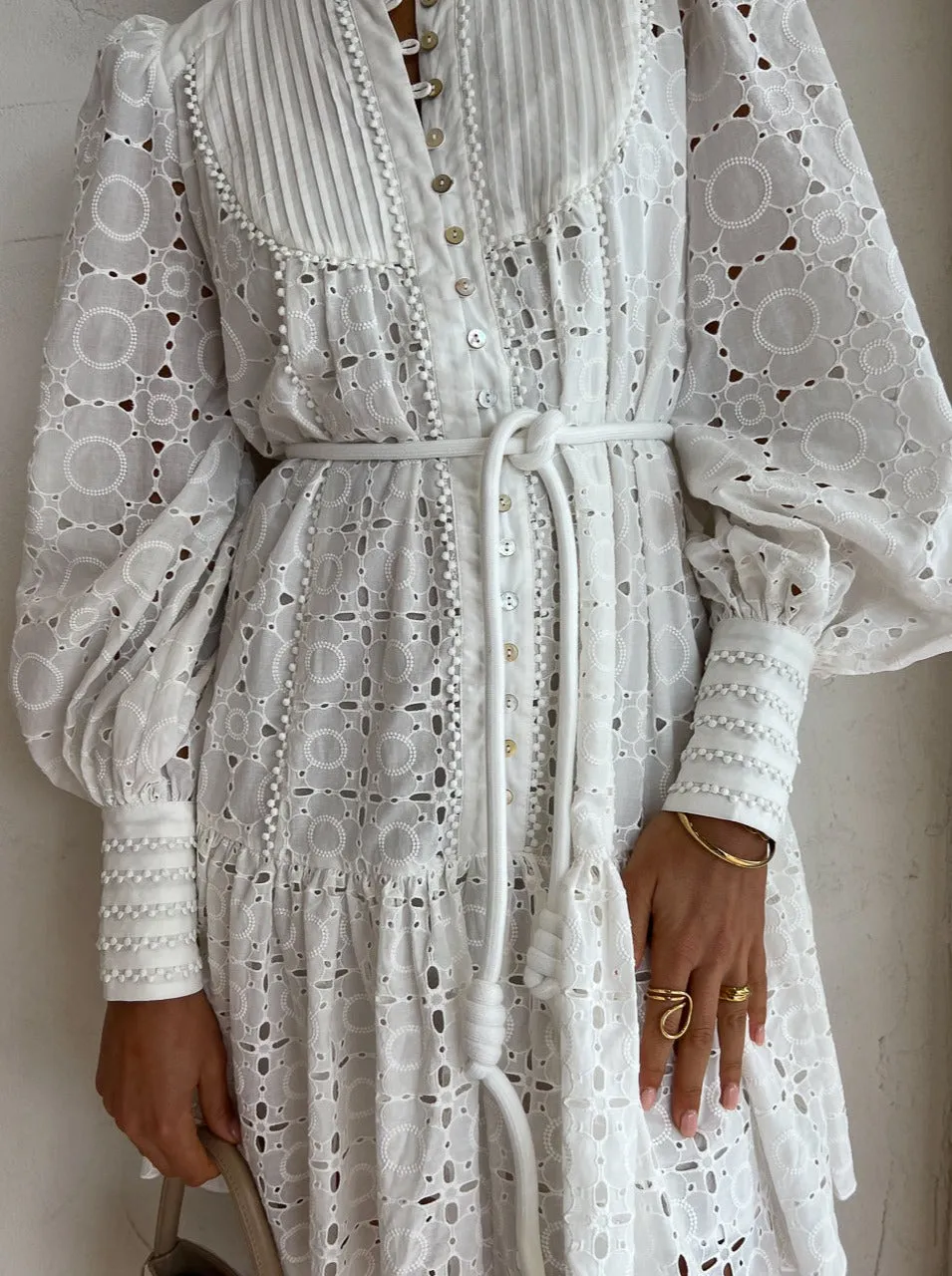 Alemais Evie Mini Shirt Dress in White
