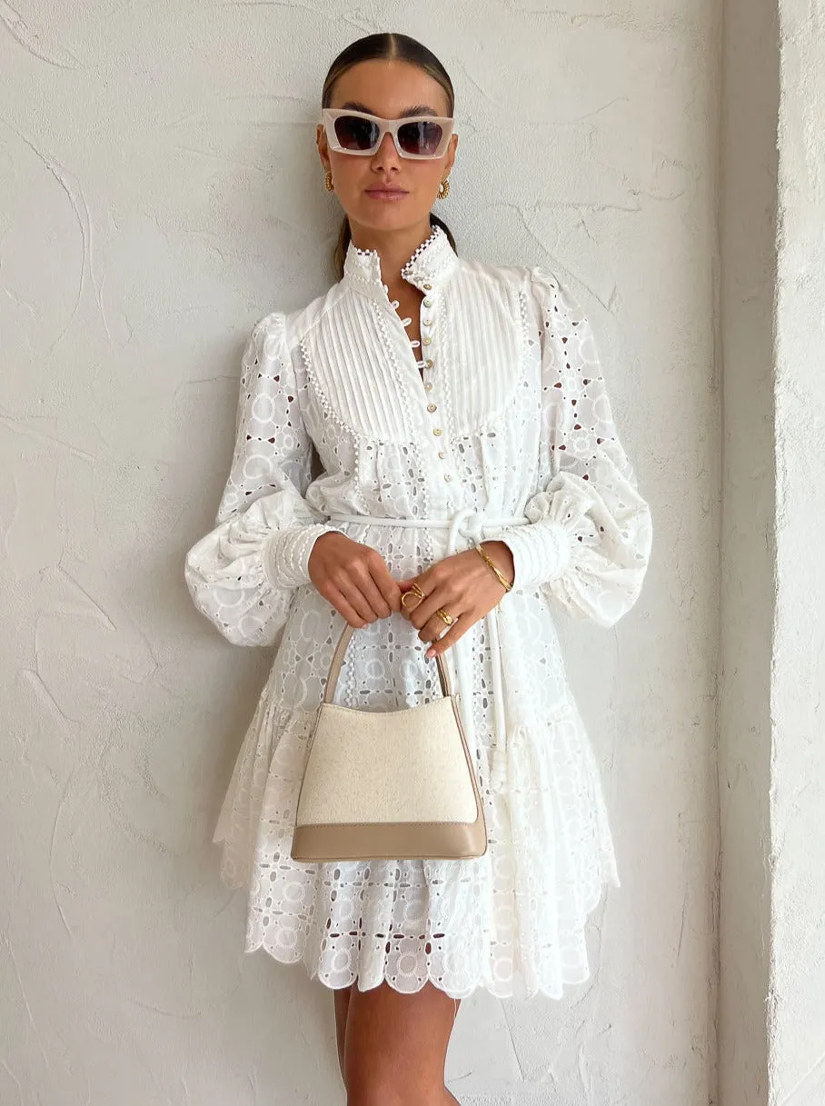 Alemais Evie Mini Shirt Dress in White