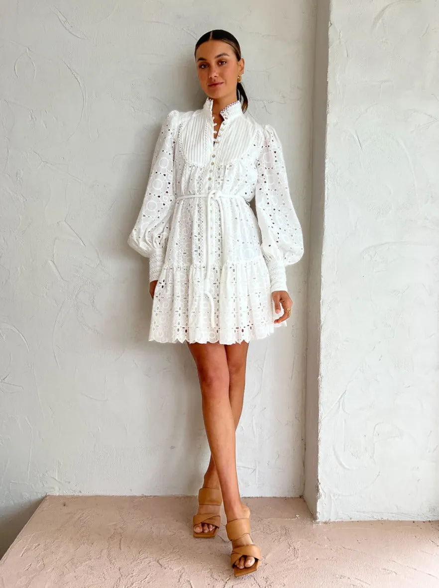 Alemais Evie Mini Shirt Dress in White