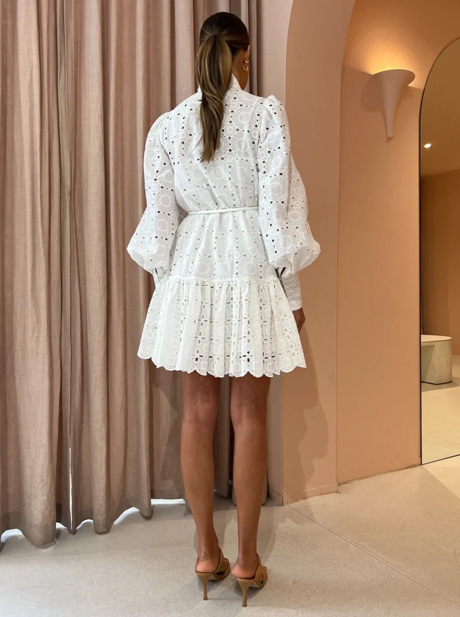 Alemais Evie Mini Shirt Dress in White