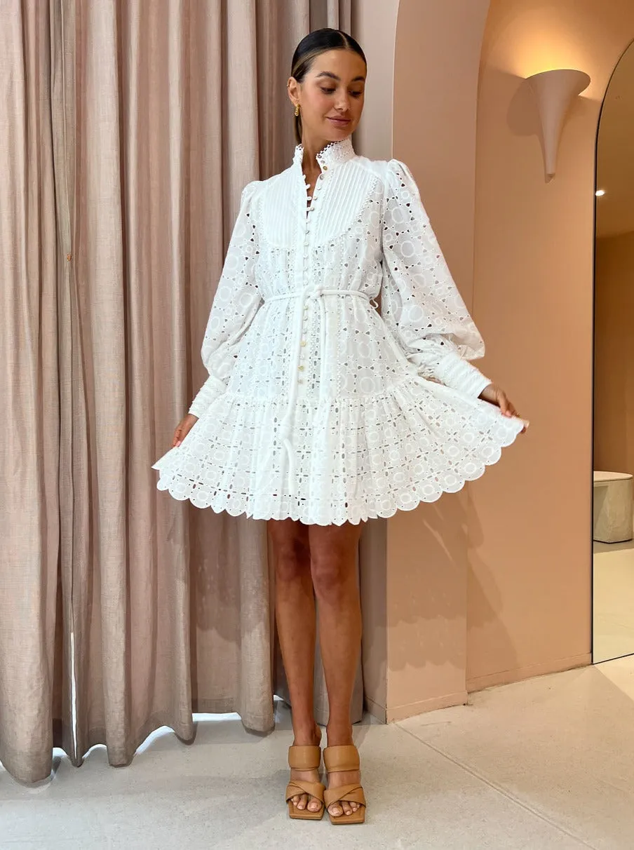 Alemais Evie Mini Shirt Dress in White