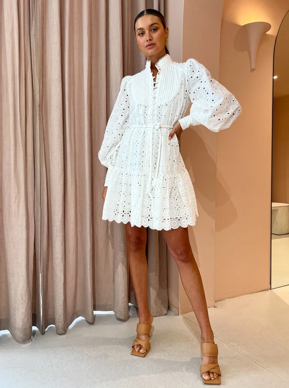 Alemais Evie Mini Shirt Dress in White