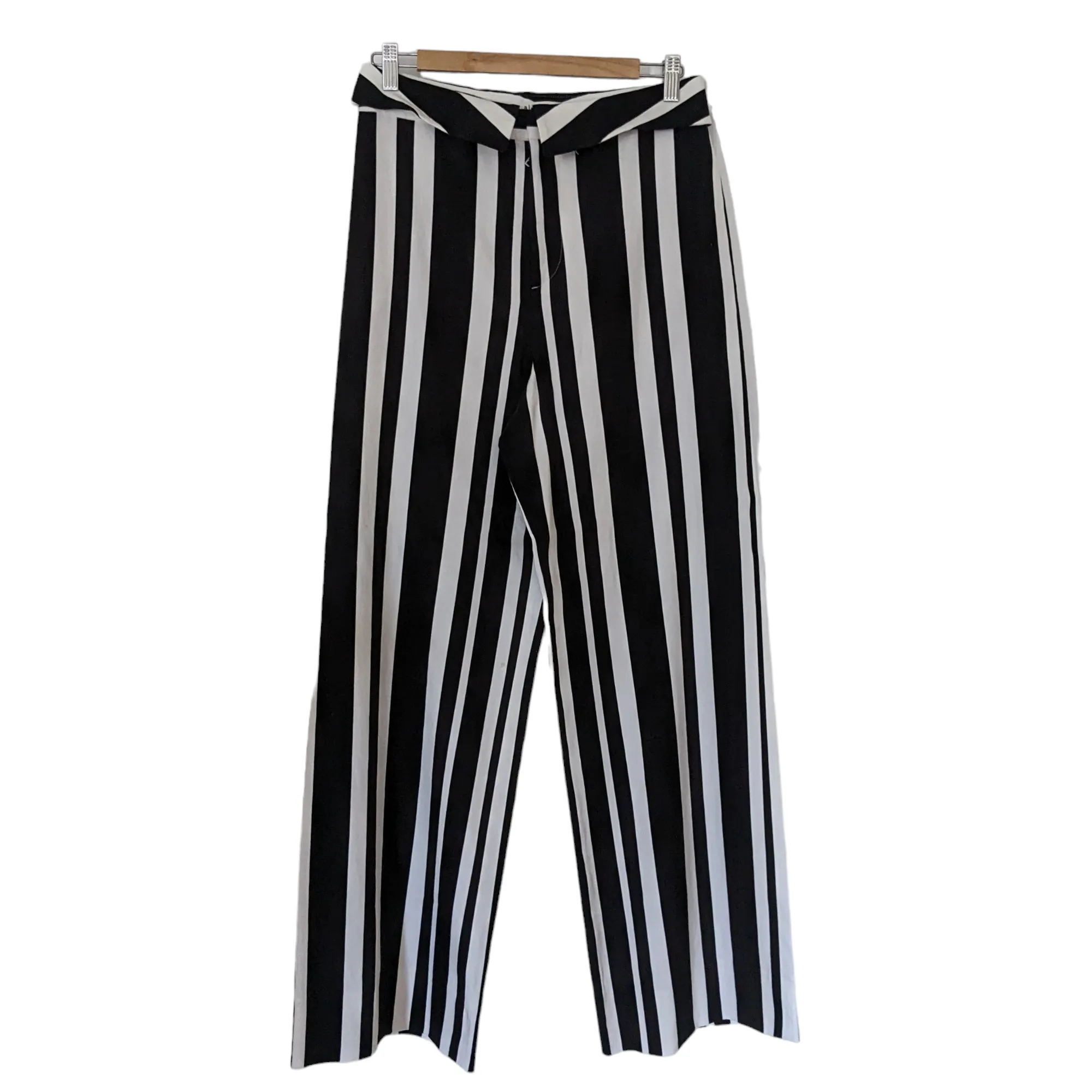 Alice   Olivia Striped Foldover Waist Pants Size 6