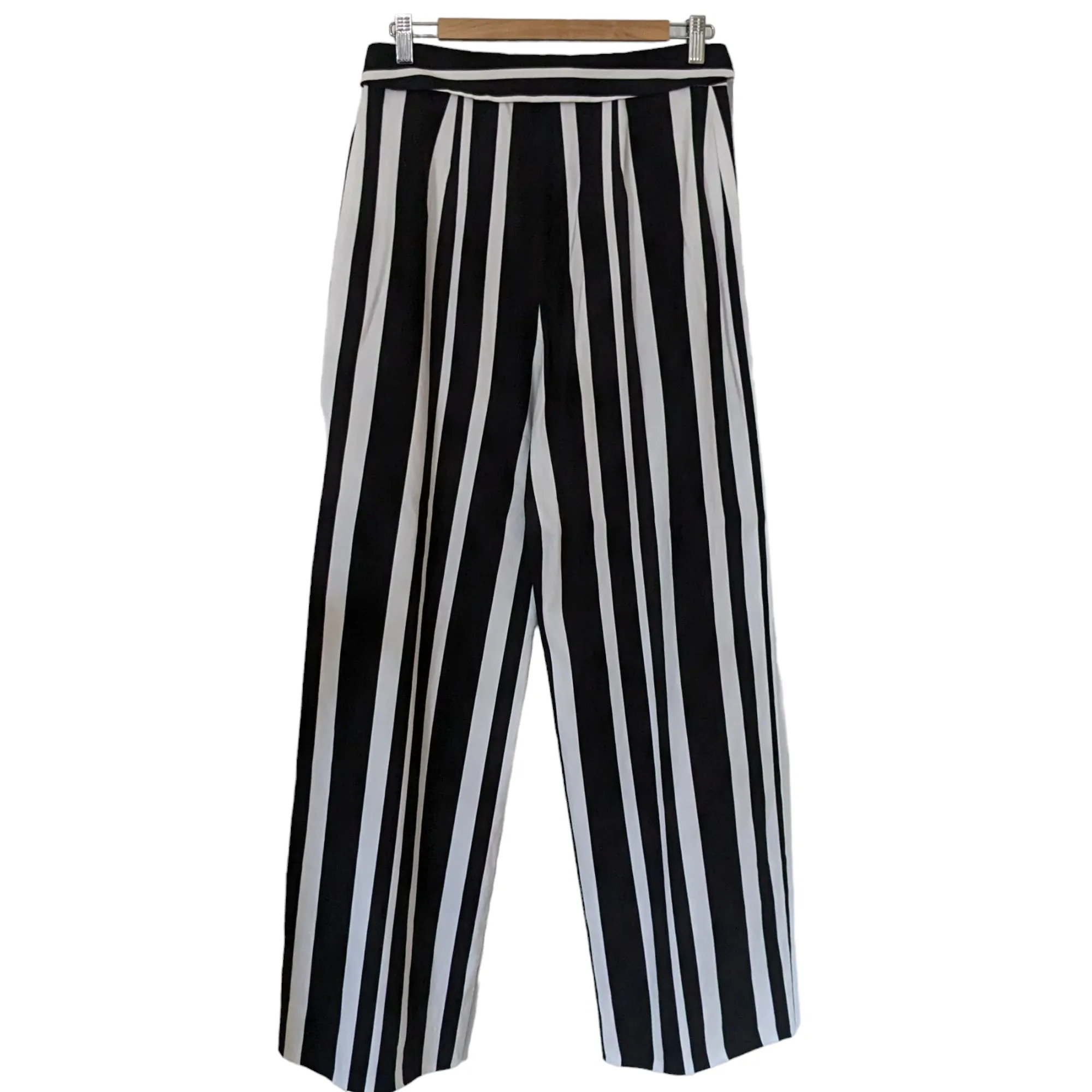 Alice   Olivia Striped Foldover Waist Pants Size 6