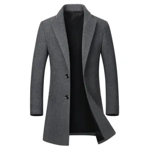 Angelo Ricci™ High-End Thickened Warm Business-Men Woolen Trench Coat