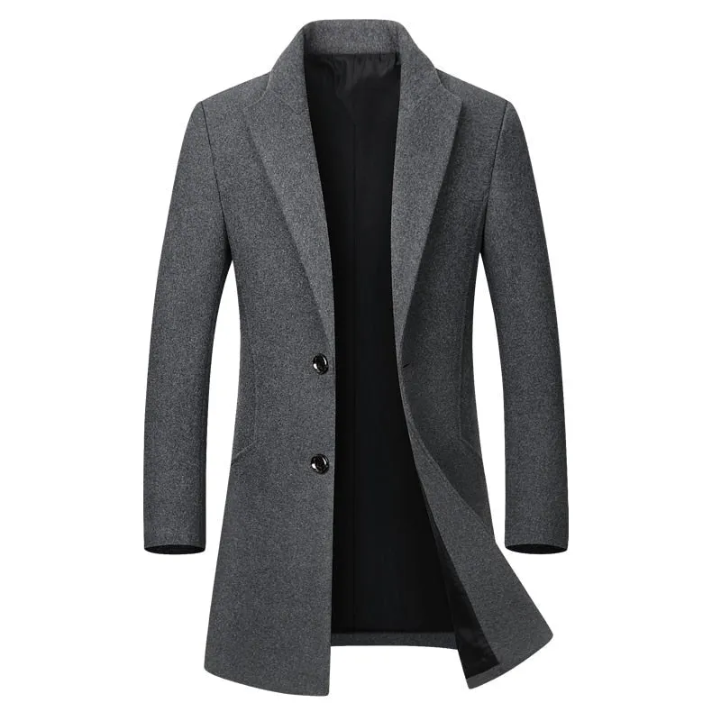 Angelo Ricci™ High-End Thickened Warm Business-Men Woolen Trench Coat