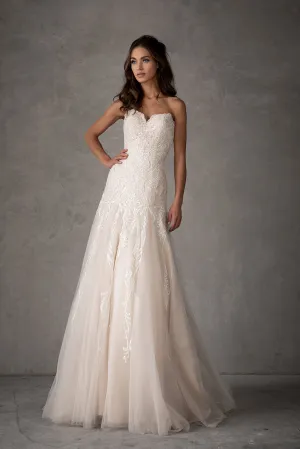 Applique Strapless Bridal Gown by Abby Lane 97109
