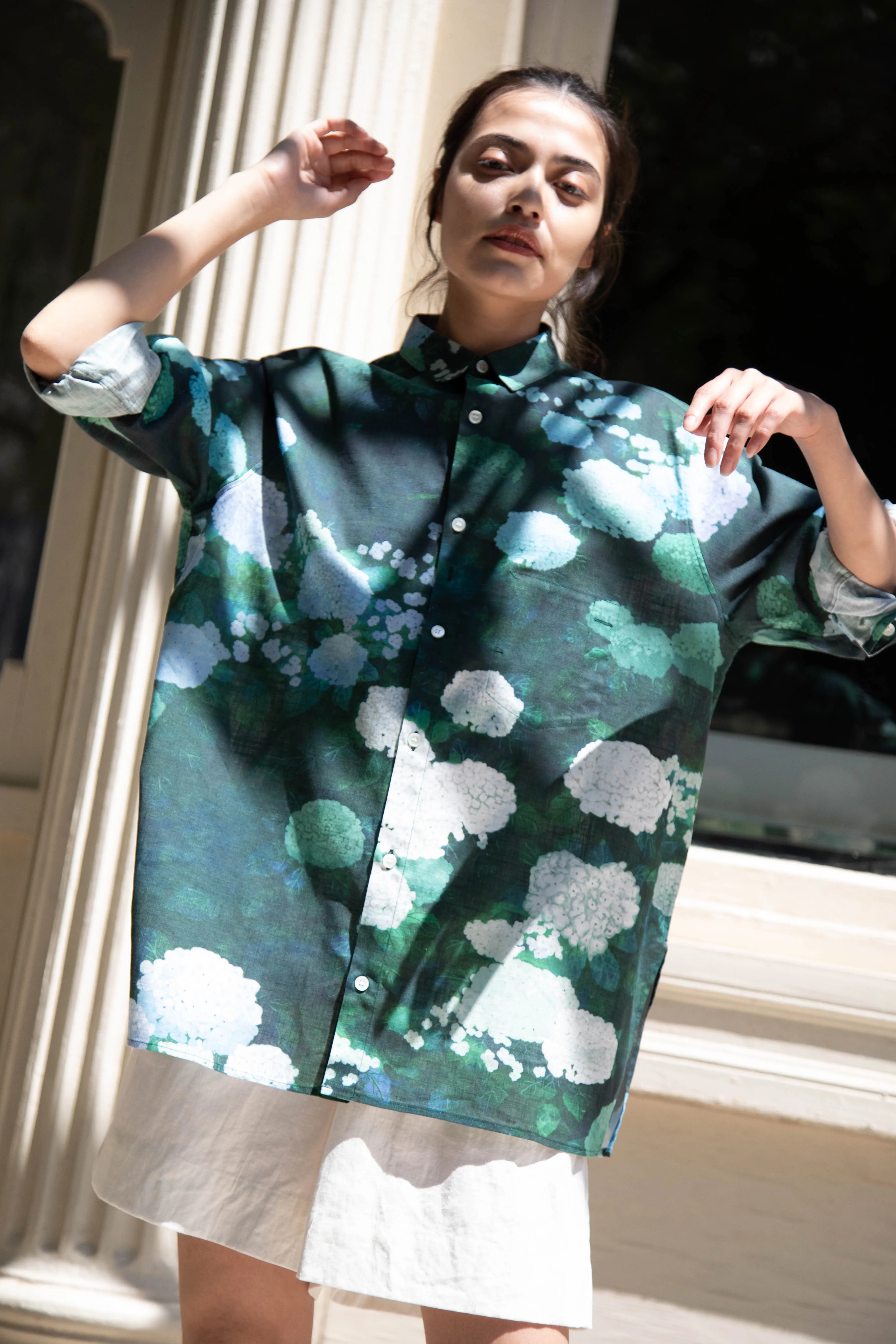 Aseedonclöud | Button Up Blouse in Ajisai
