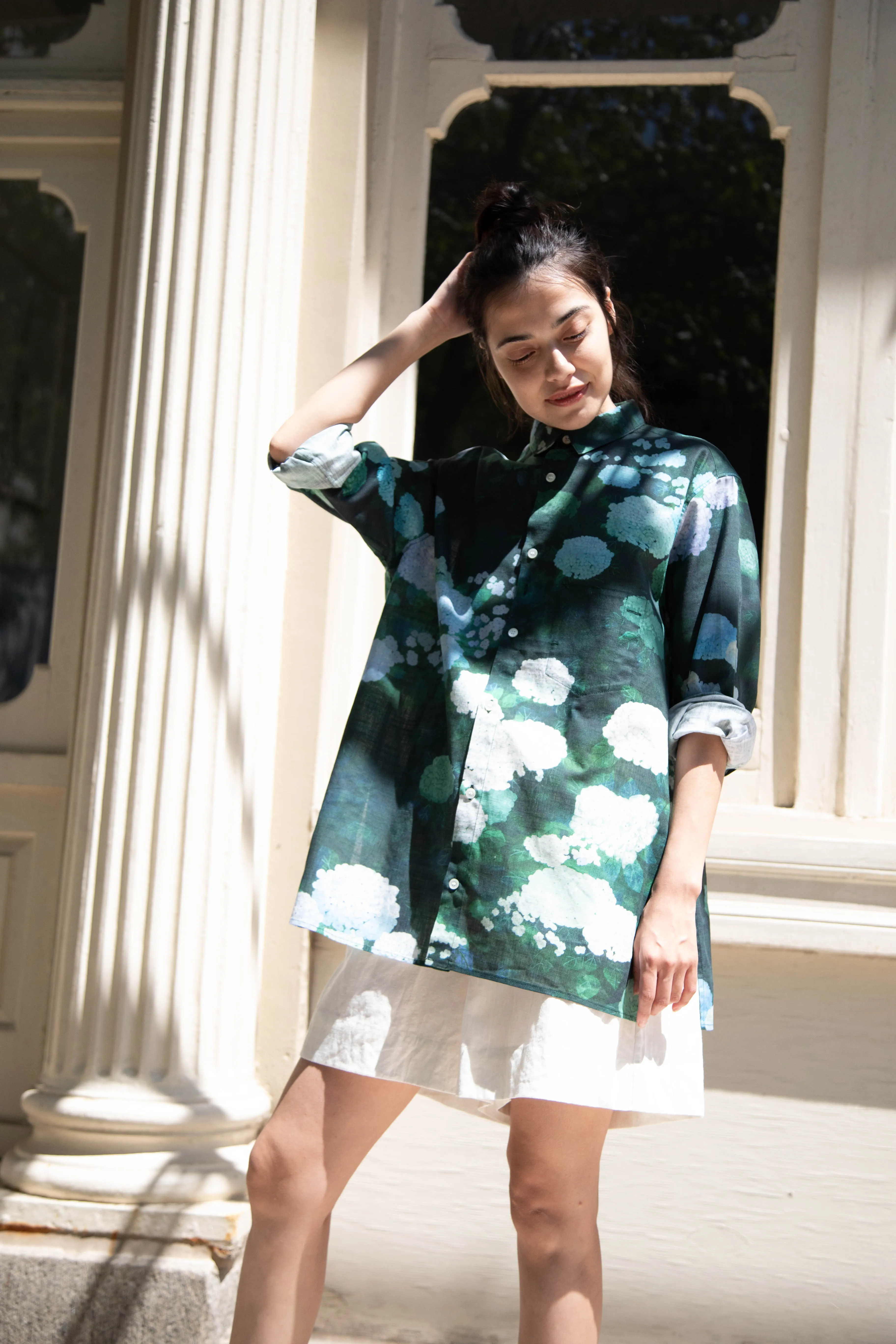Aseedonclöud | Button Up Blouse in Ajisai