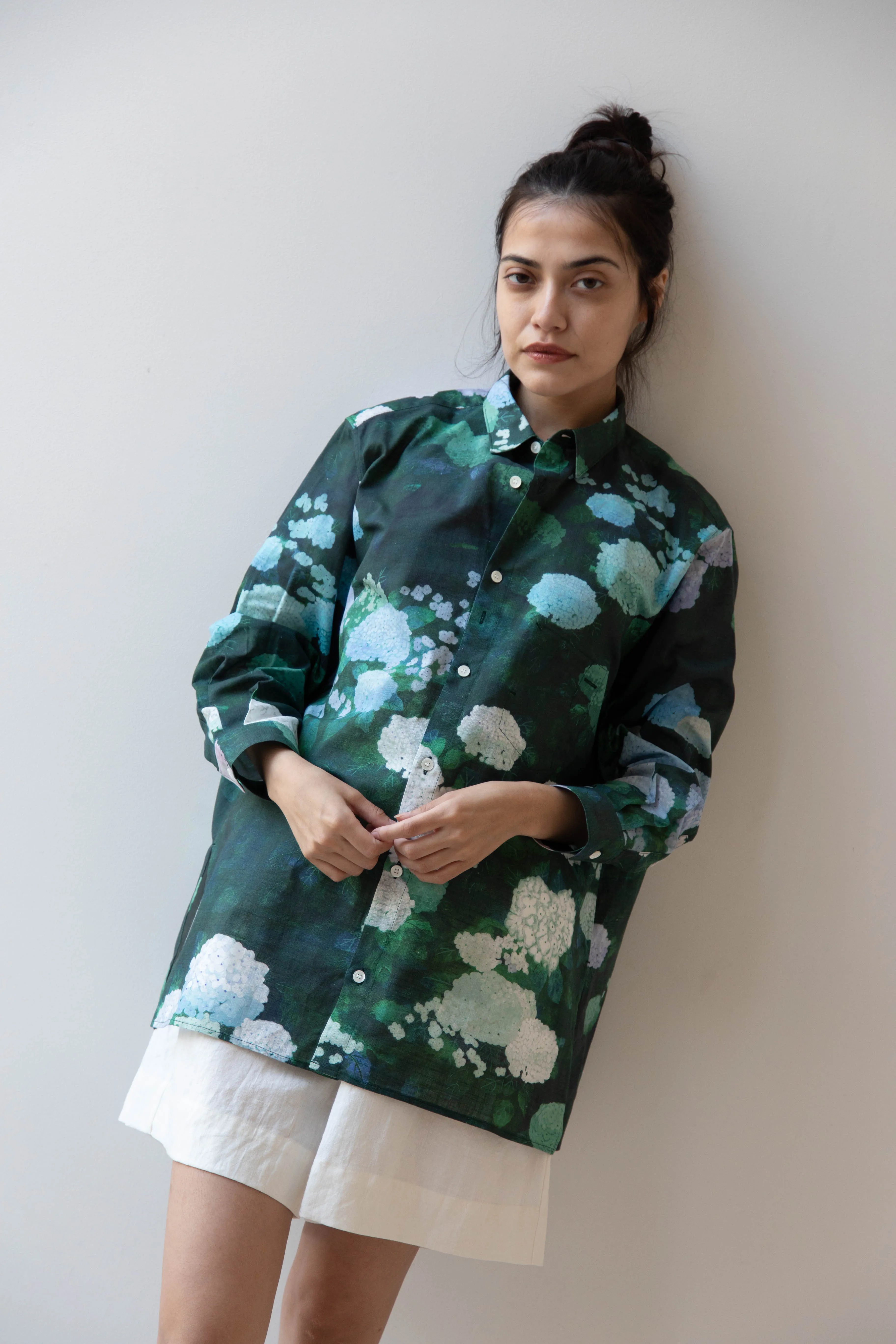 Aseedonclöud | Button Up Blouse in Ajisai
