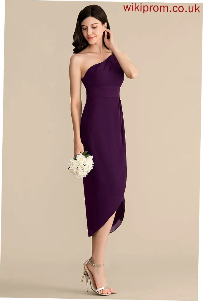 Asymmetrical One-Shoulder Cocktail Dresses Chiffon Dress Cocktail With Lauryn Ruffle Sheath/Column