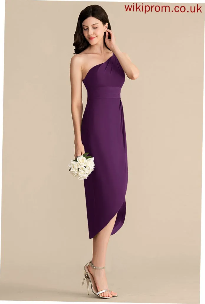 Asymmetrical One-Shoulder Cocktail Dresses Chiffon Dress Cocktail With Lauryn Ruffle Sheath/Column