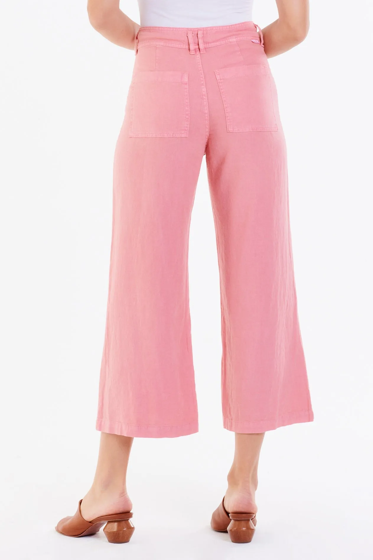 AUDREY SUPER HIGH RISE CROPPED WIDE LEG PANTS BLOSSOM