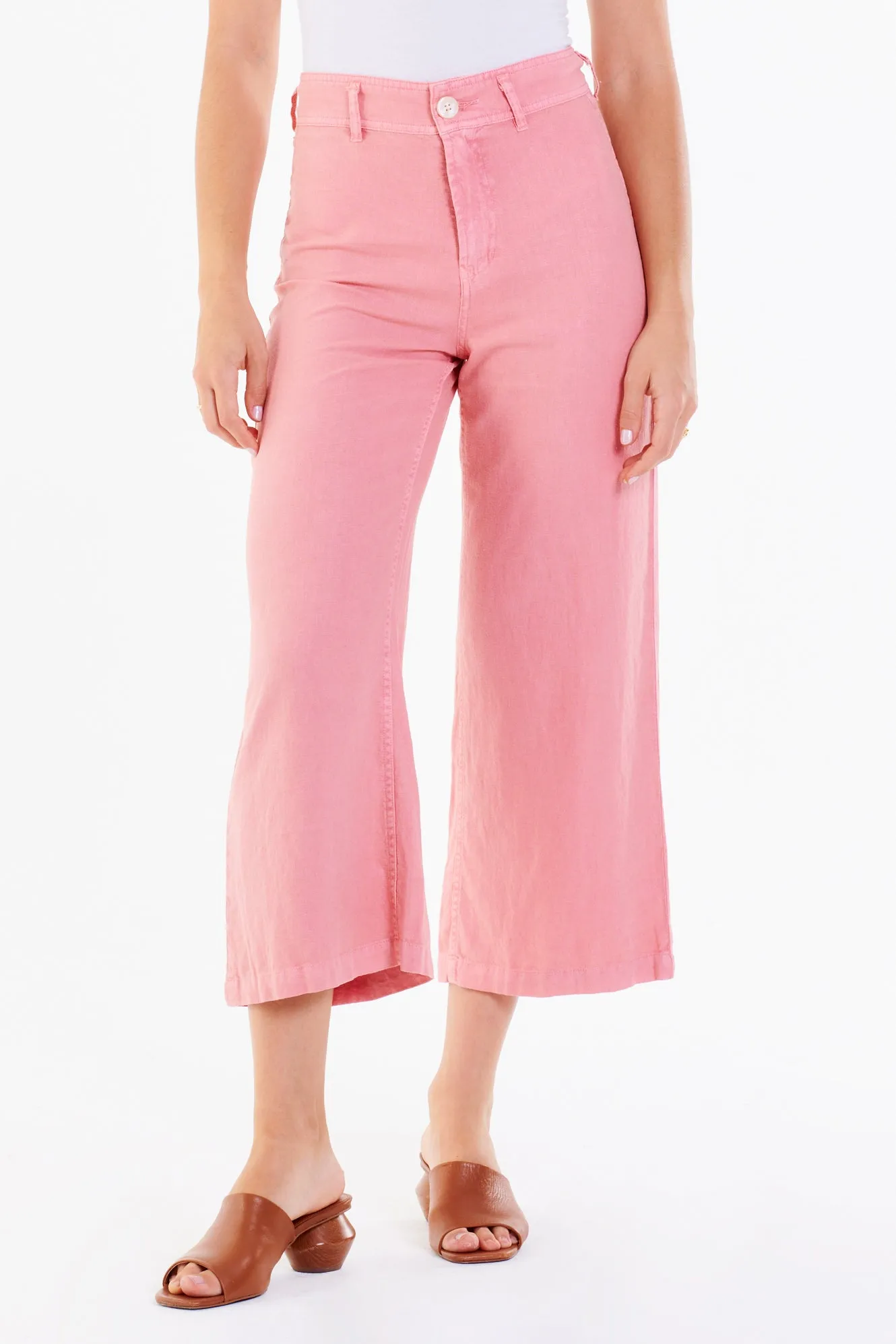 AUDREY SUPER HIGH RISE CROPPED WIDE LEG PANTS BLOSSOM