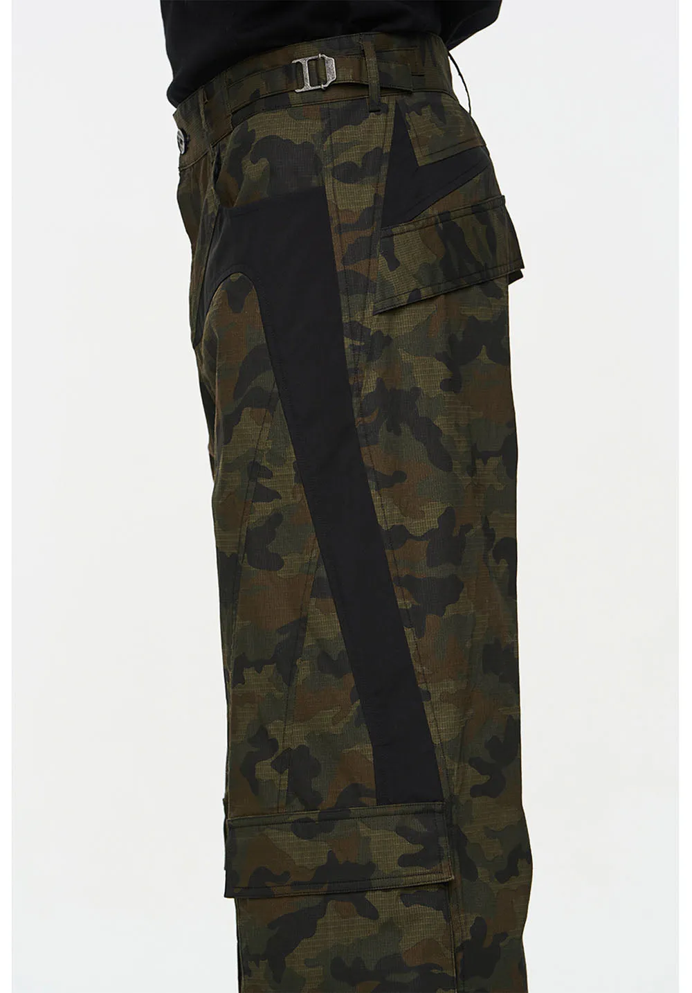 Contrast color casual pants