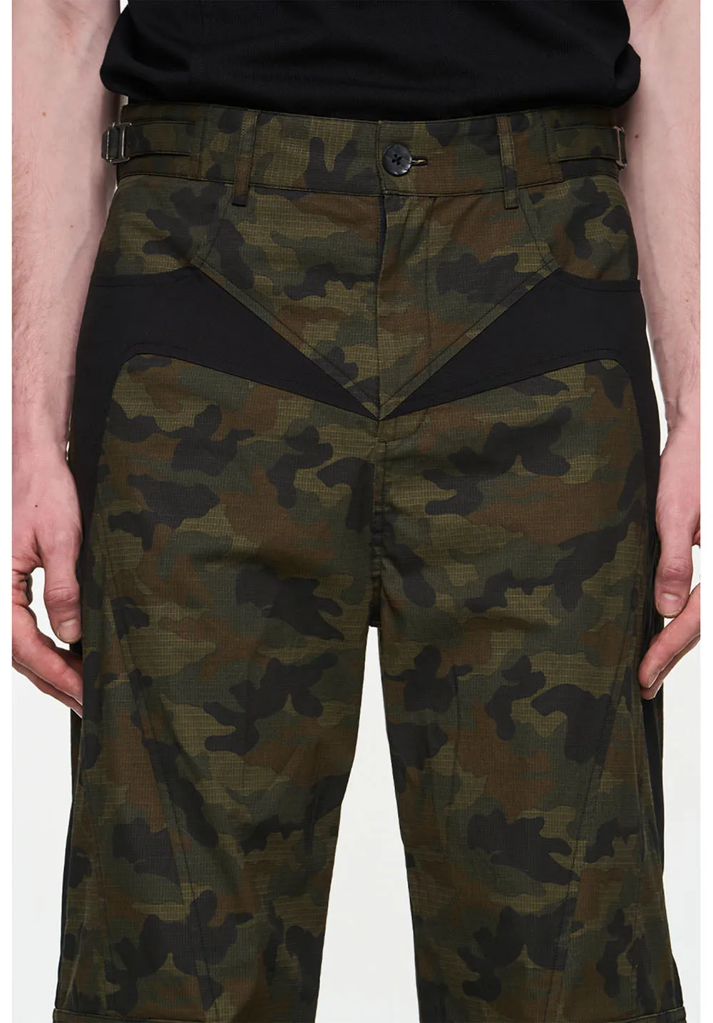 Contrast color casual pants