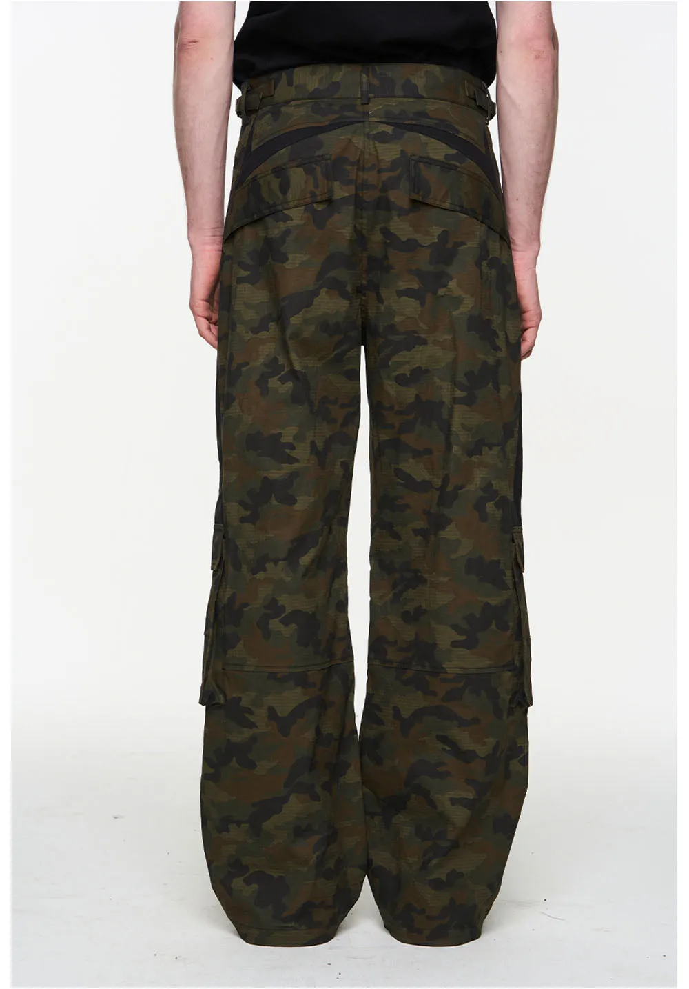 Contrast color casual pants