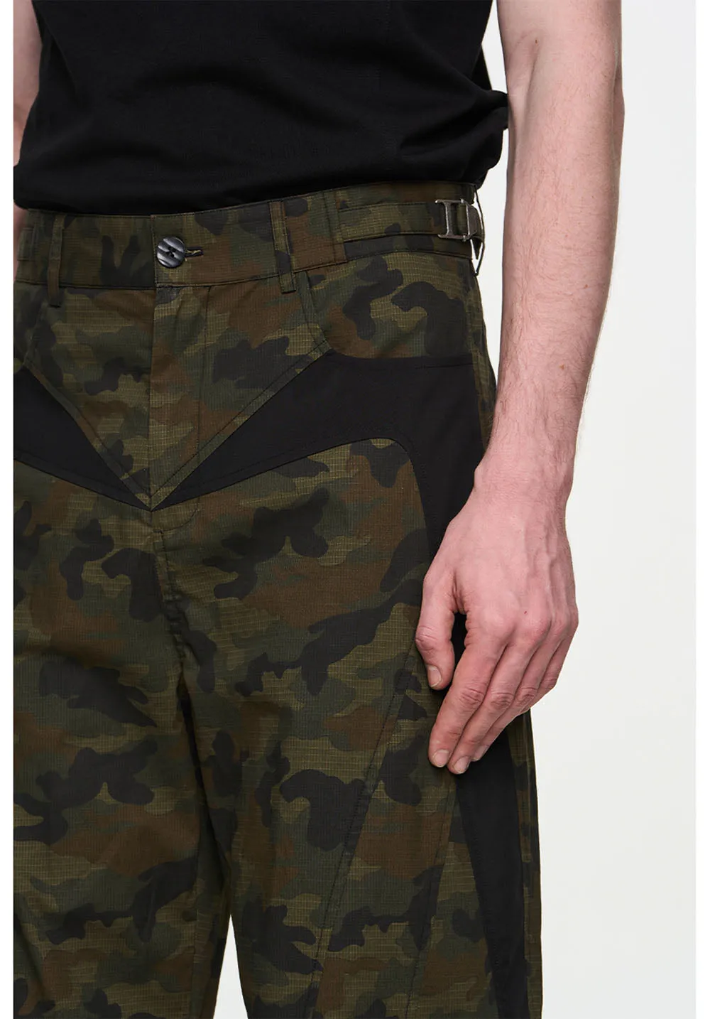 Contrast color casual pants