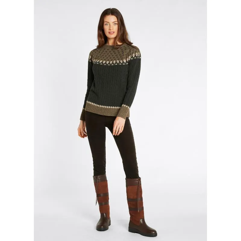 Dubarry Thornfield Fairisle Ladies Knit Jumper - Olive