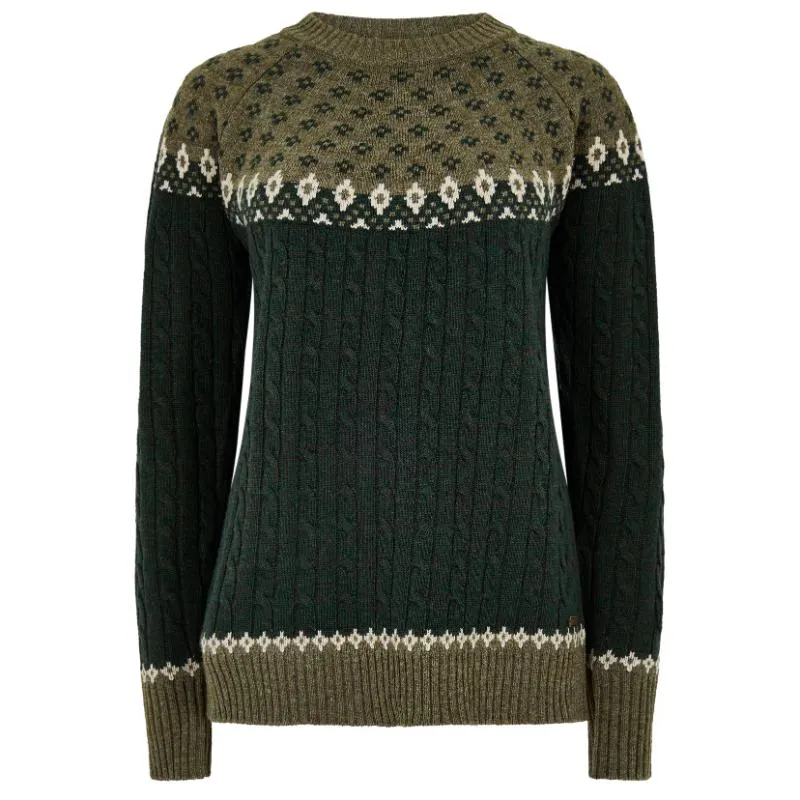 Dubarry Thornfield Fairisle Ladies Knit Jumper - Olive