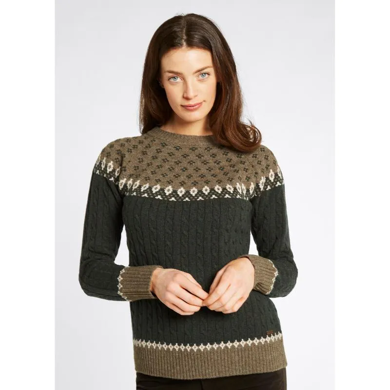 Dubarry Thornfield Fairisle Ladies Knit Jumper - Olive