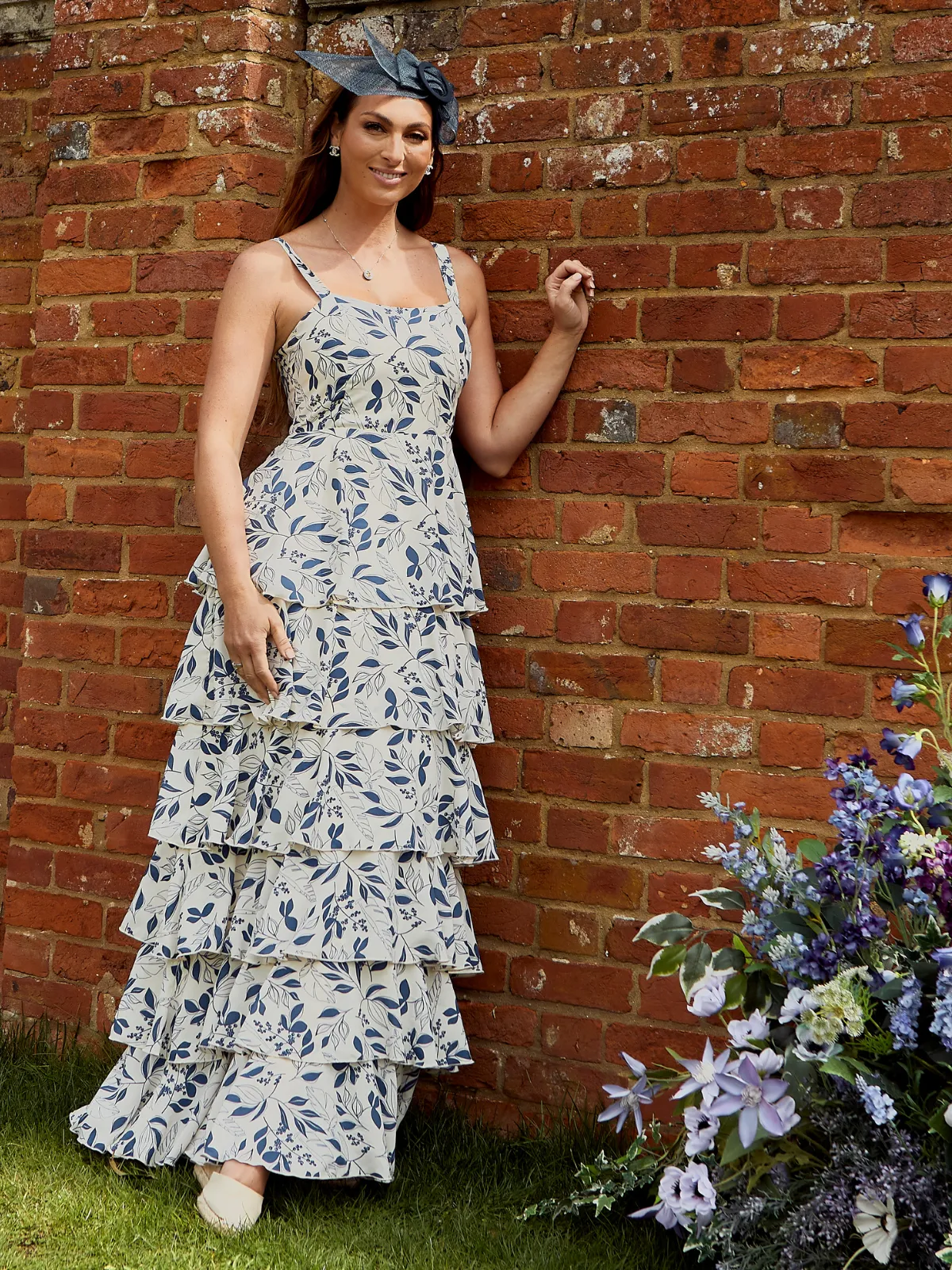 Elsie Floral Tiered Dress / Blue