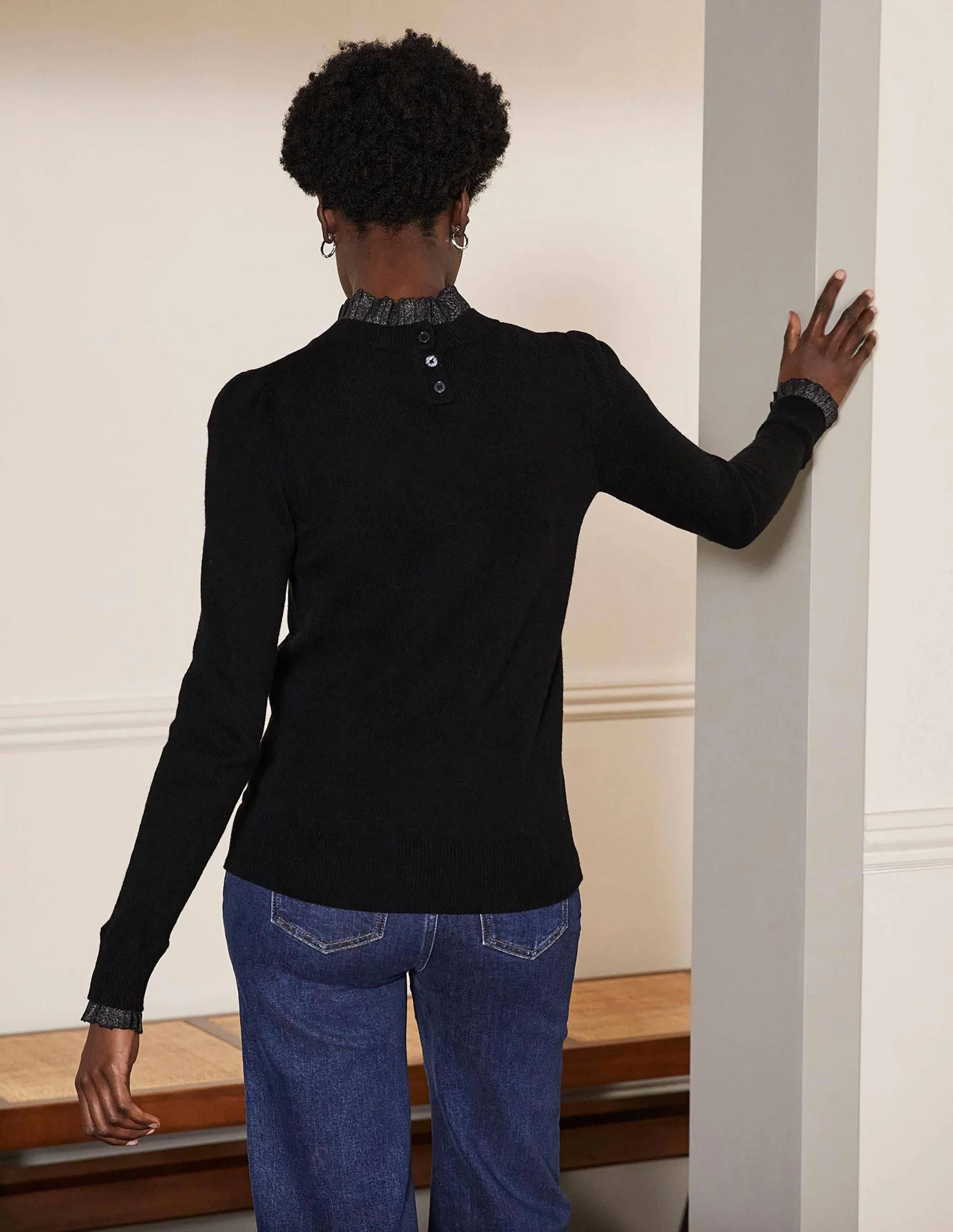 Felicity Embellished Jumper-Black Metallic