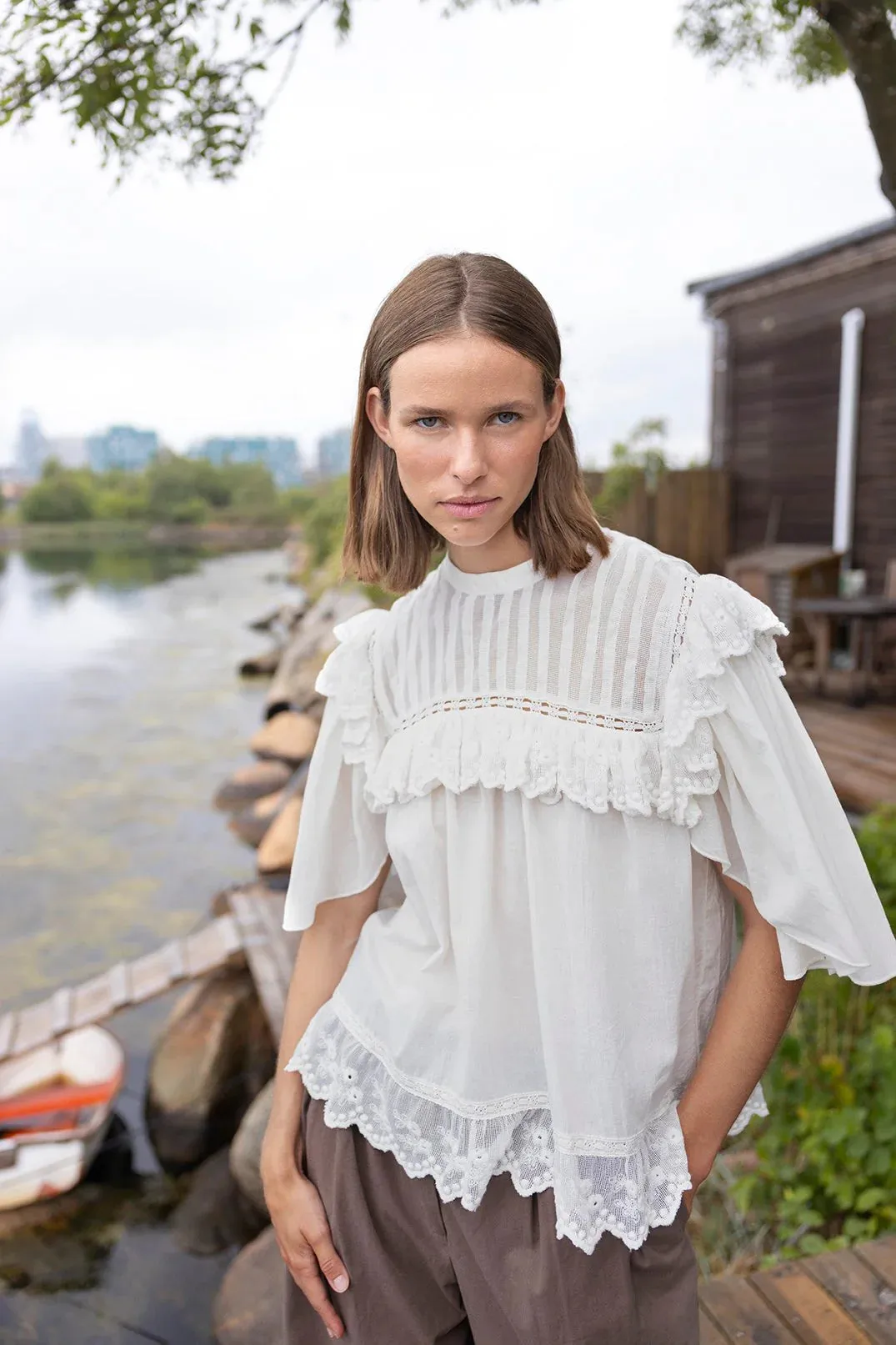 Gamma Blouse in Chalk
