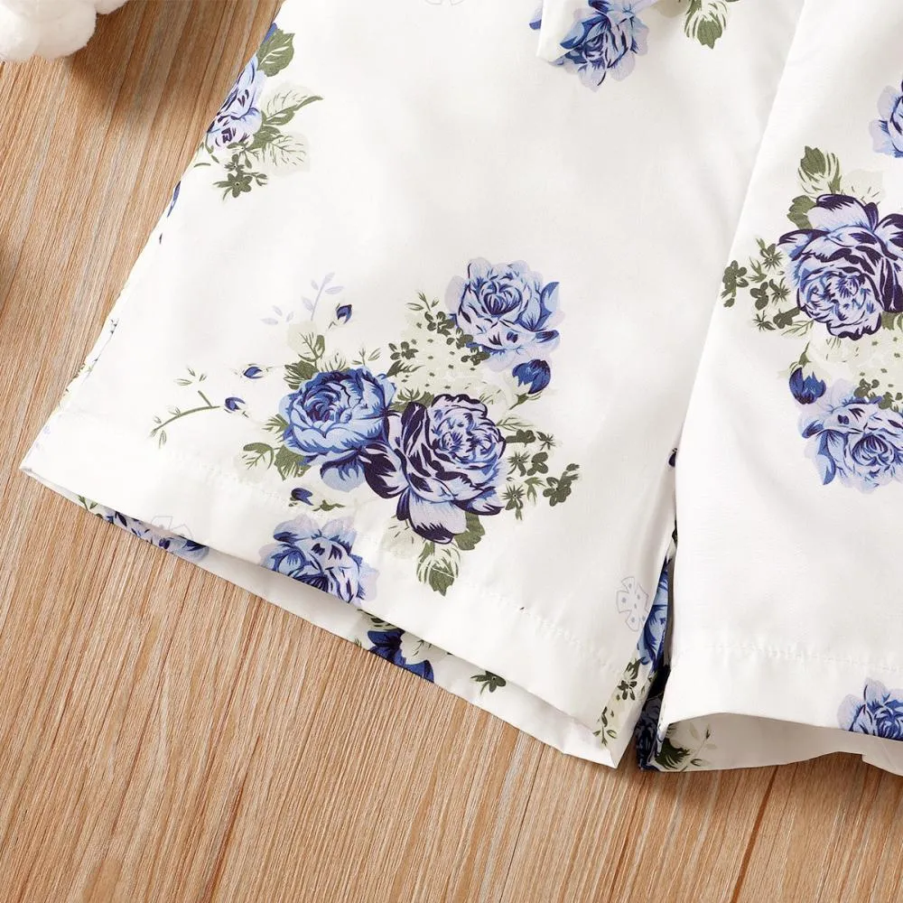 Girls' Jumpsuits Children's Flower Short Sleeve Jumpsuit Wholesale Girl Clothes
