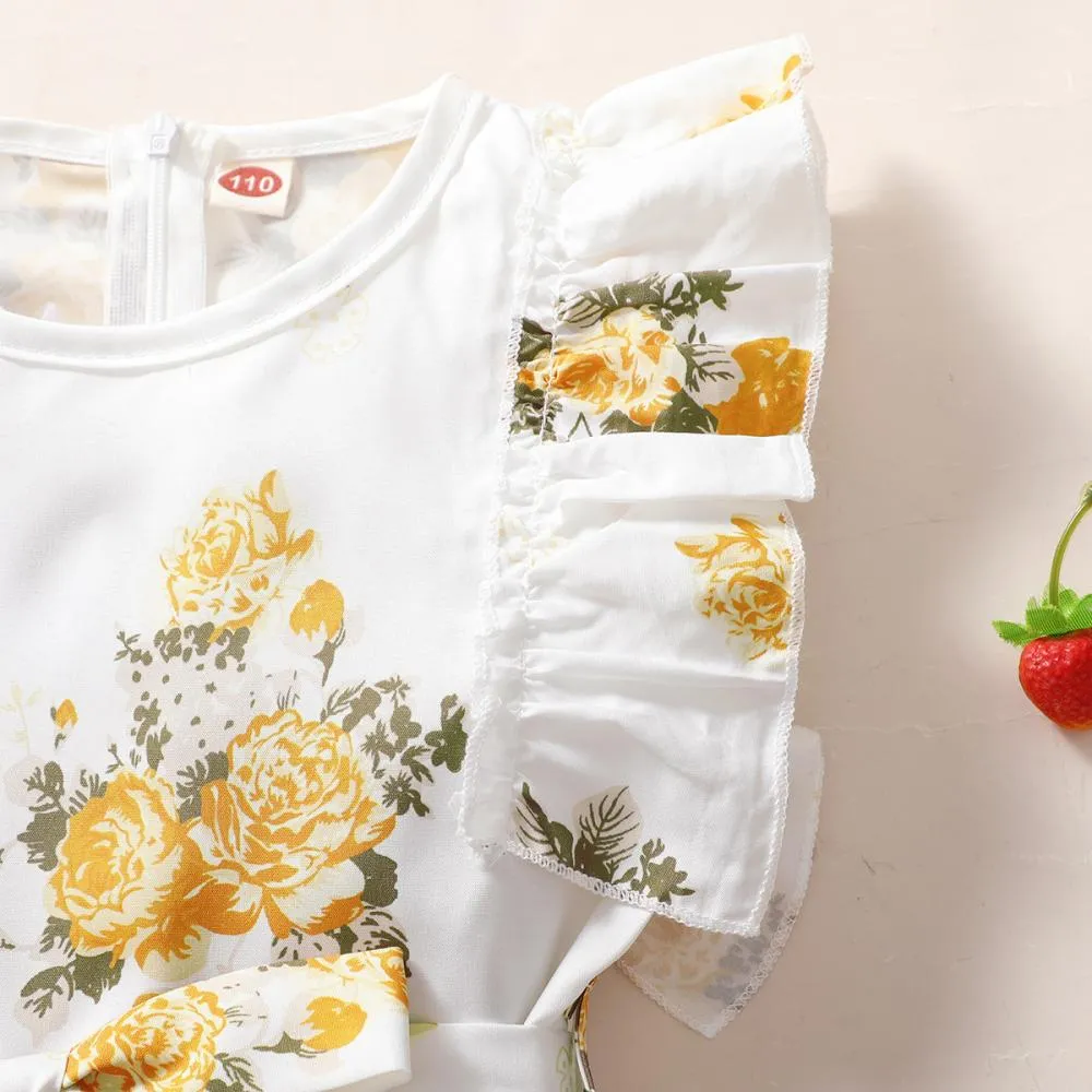 Girls' Jumpsuits Children's Flower Short Sleeve Jumpsuit Wholesale Girl Clothes