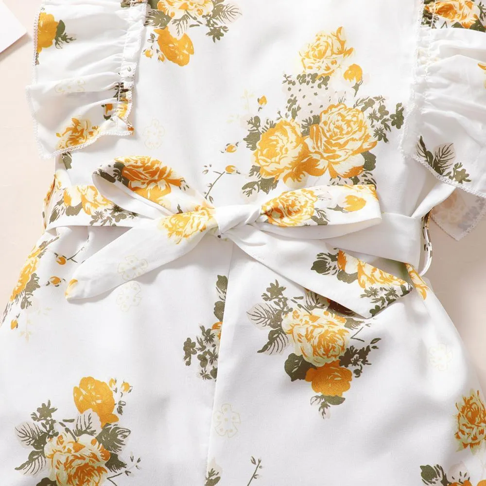 Girls' Jumpsuits Children's Flower Short Sleeve Jumpsuit Wholesale Girl Clothes