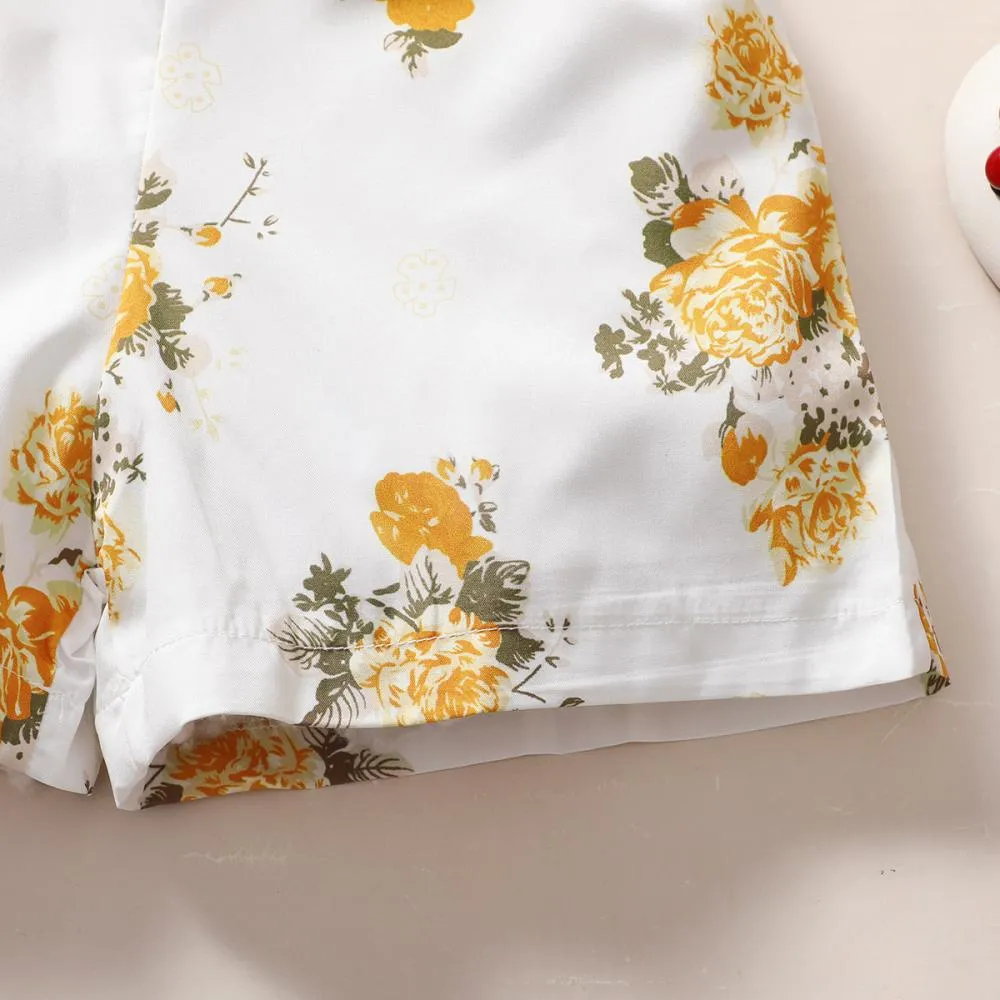 Girls' Jumpsuits Children's Flower Short Sleeve Jumpsuit Wholesale Girl Clothes