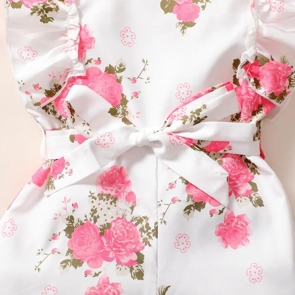 Girls' Jumpsuits Children's Flower Short Sleeve Jumpsuit Wholesale Girl Clothes