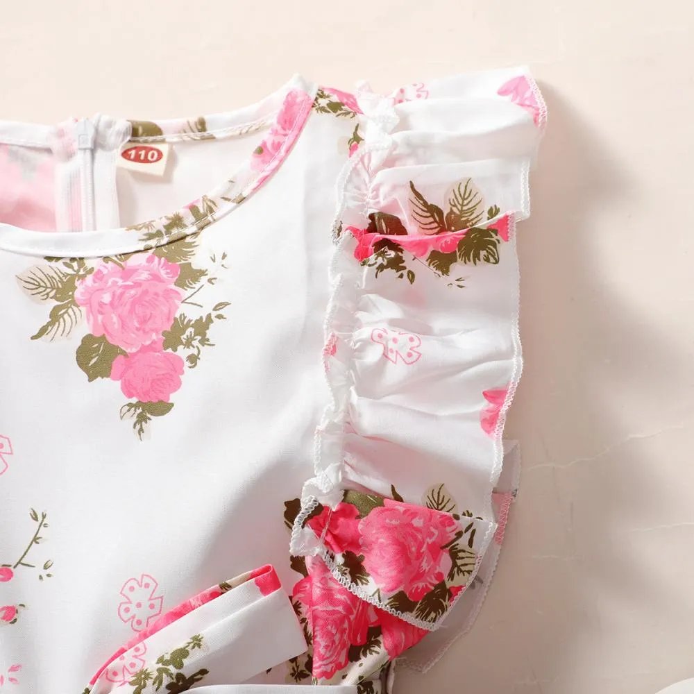 Girls' Jumpsuits Children's Flower Short Sleeve Jumpsuit Wholesale Girl Clothes