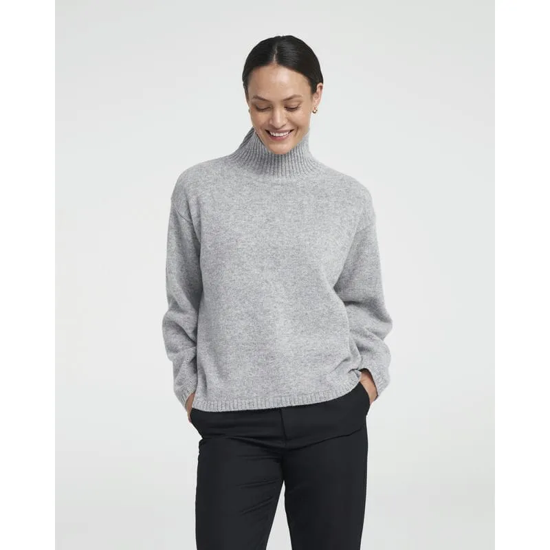 Holebrook Veronika Ladies Turtleneck Jumper - Grey Melange
