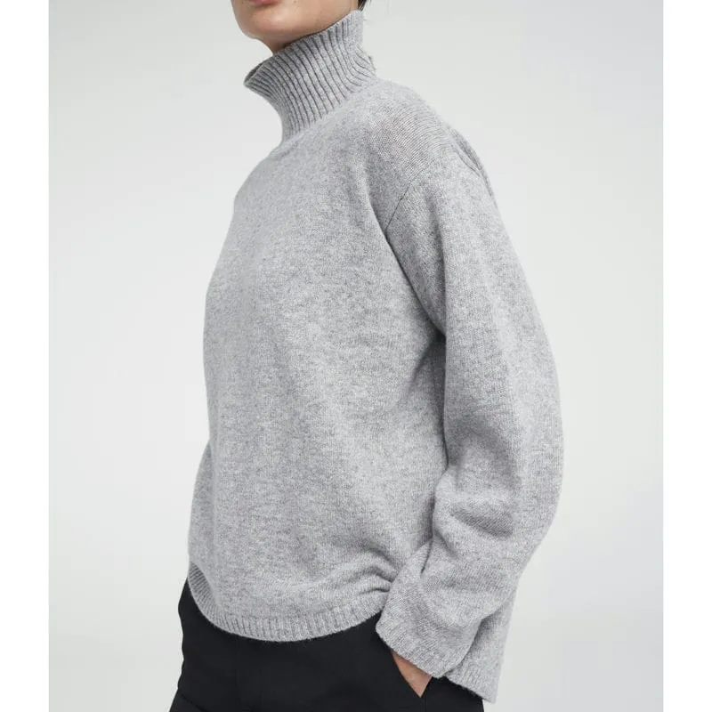 Holebrook Veronika Ladies Turtleneck Jumper - Grey Melange