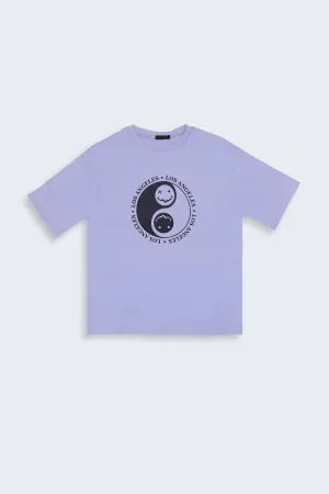 Ice Blue Printed T-Shirt