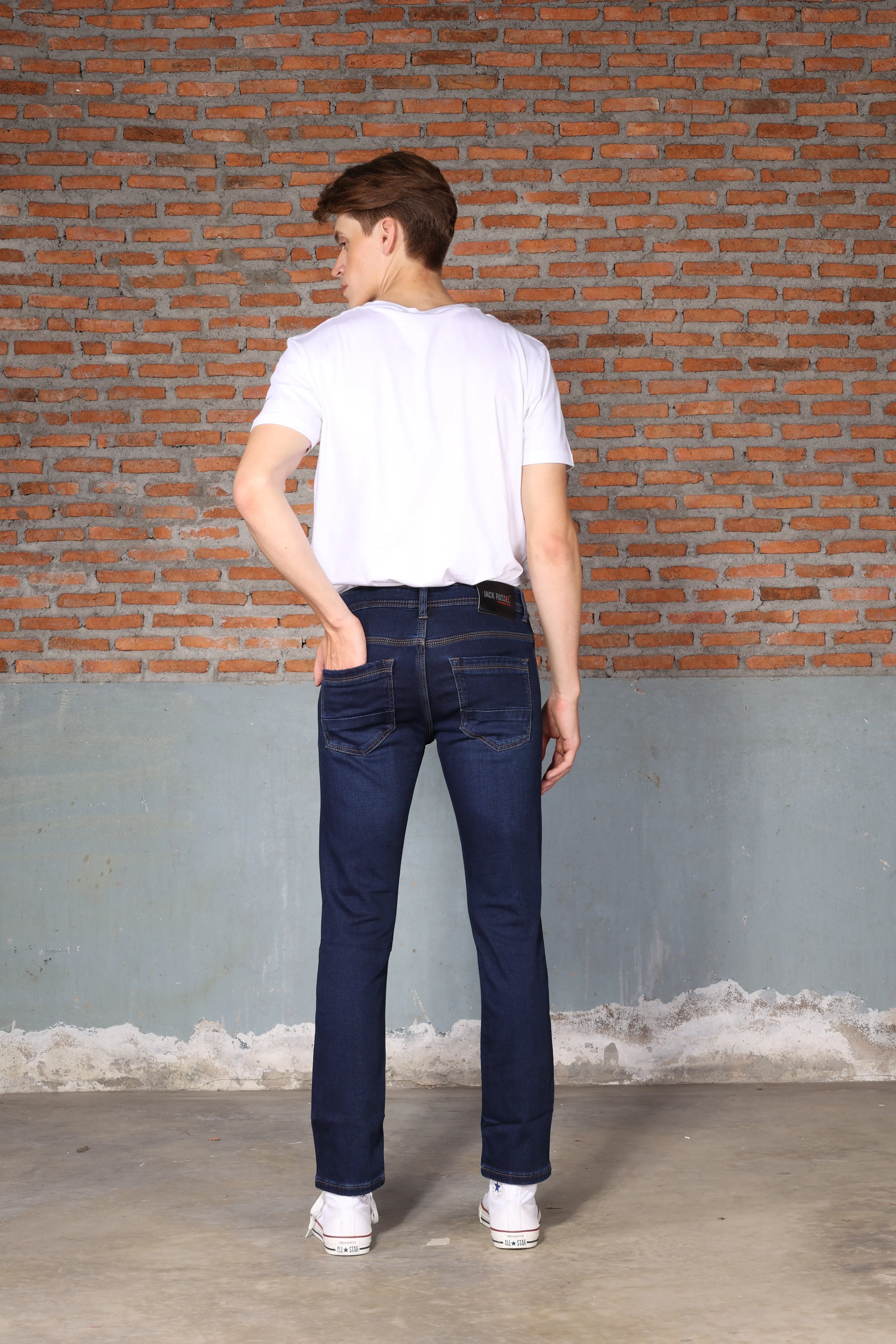 Jack Russel - Men Jeans - Handwerk J-655 Skinny Fit Dark Blue Faded
