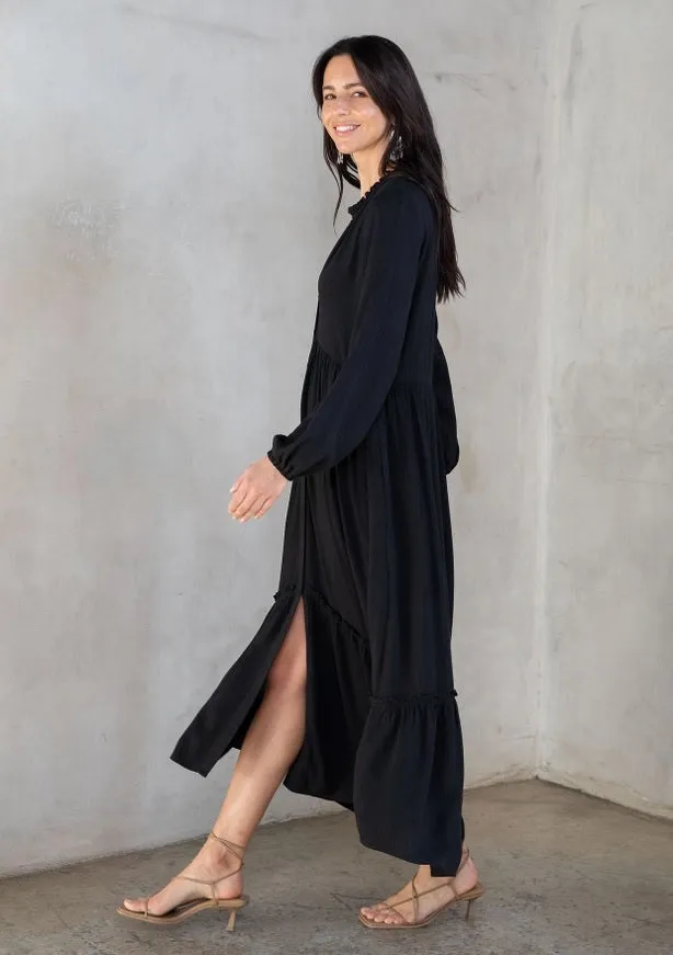 Jacquard Stripe Maxi Dress