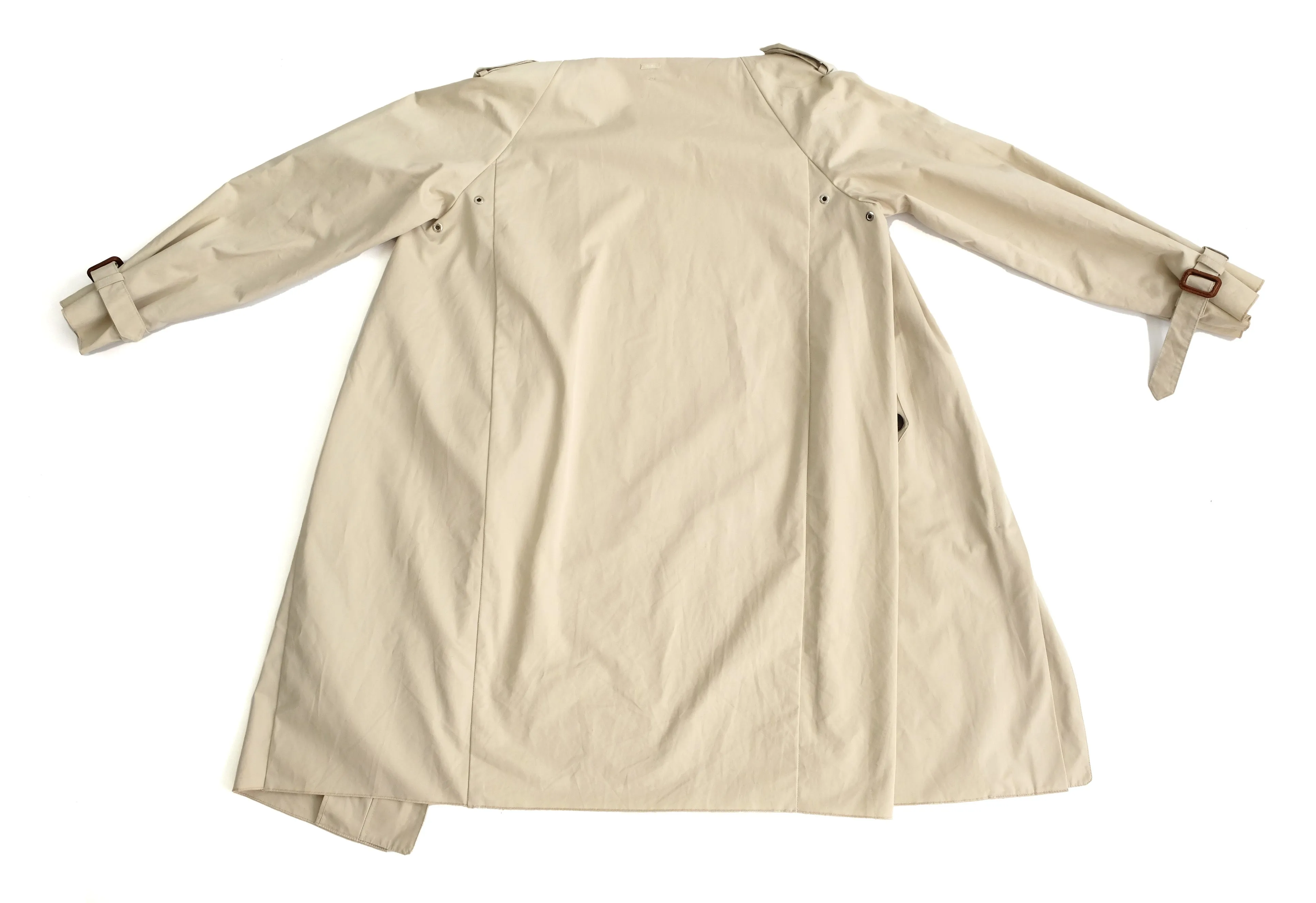Max Mara Stone Coloured Trench Coat with Detachable Collar, UK12