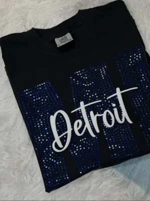 MI Detroit Tee Script Spangle