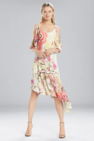 Printed Silky Soft Ruffle Sleeve Dress