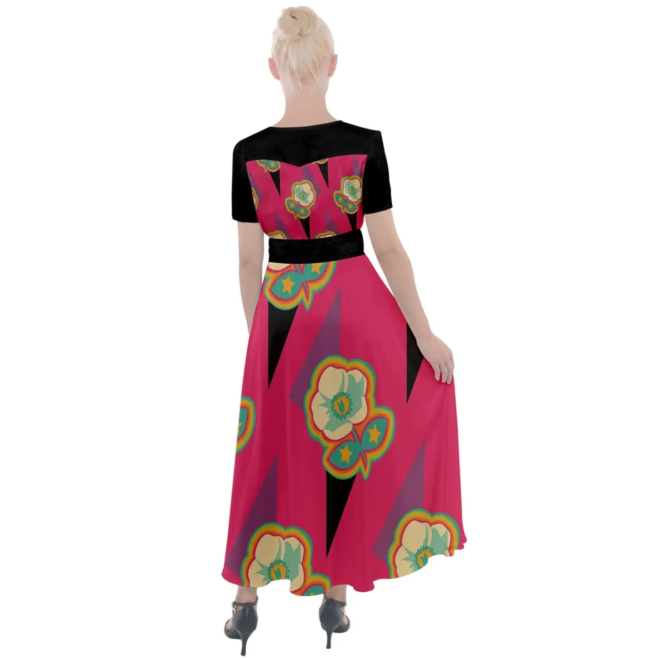 "Lamar" Button Up Short Sleeve Maxi Dress