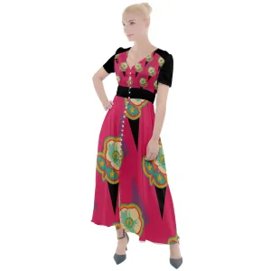 "Lamar" Button Up Short Sleeve Maxi Dress