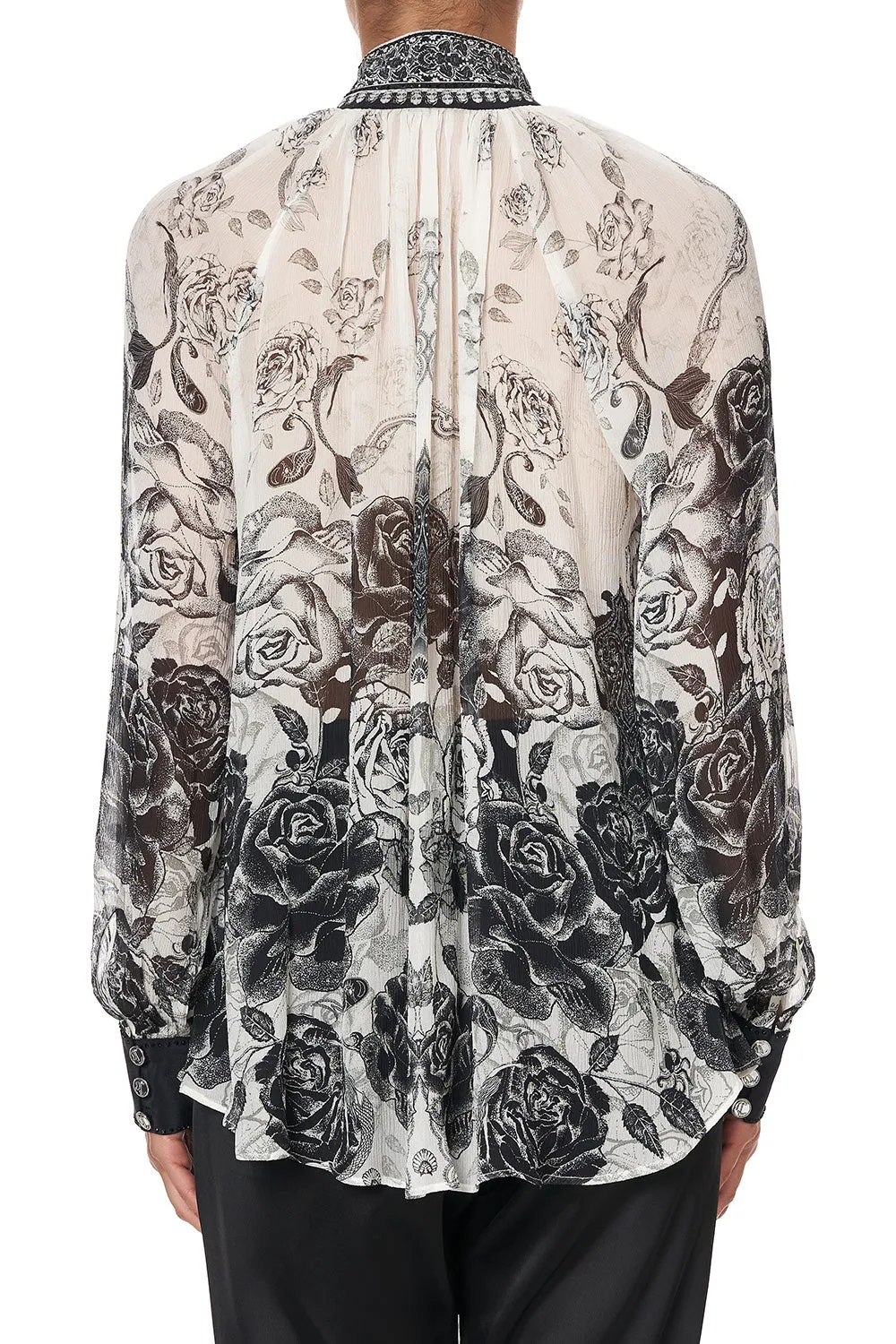 RAGLAN BUTTON UP SHIRT MIDNIGHT PEARL