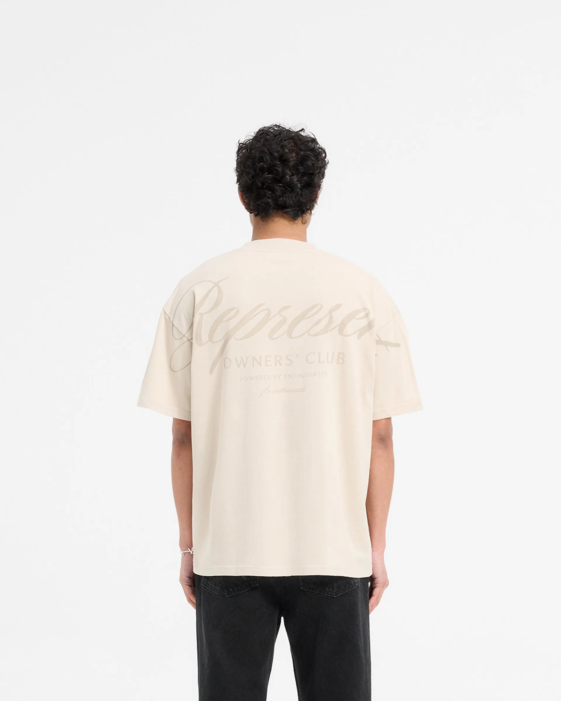 Represent X Ounass Owners Club Script T-Shirt - Island Fossil