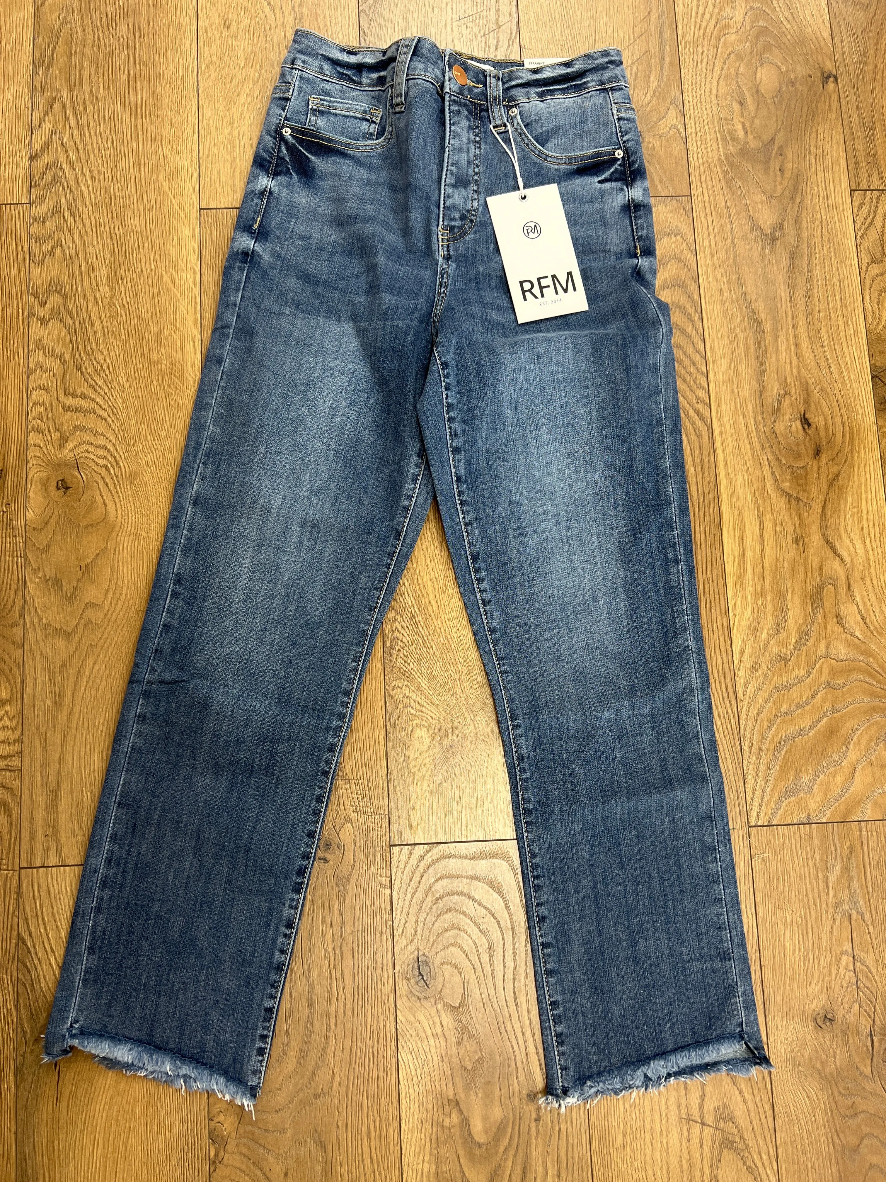 RFM Dylan Medium Wash Slim Straight Cropped Jeans