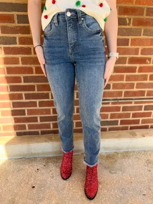 RFM Dylan Medium Wash Slim Straight Cropped Jeans