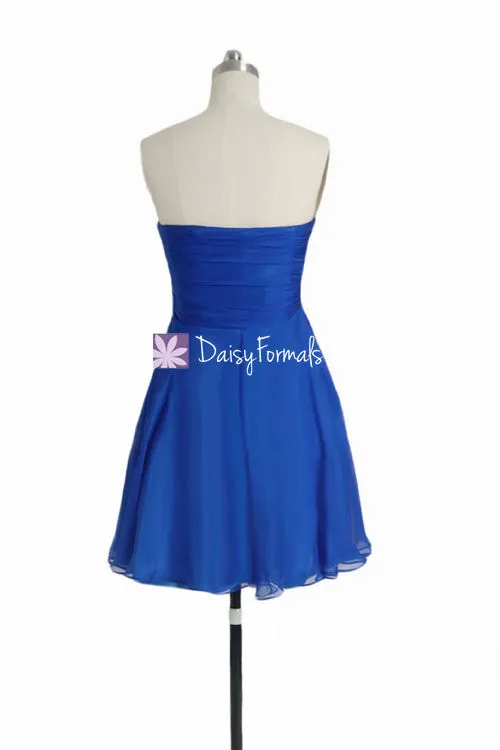 Simple Strapless Chiffon Party Dress Glamorous Cocktail Dress Prom Dress (PR28072)